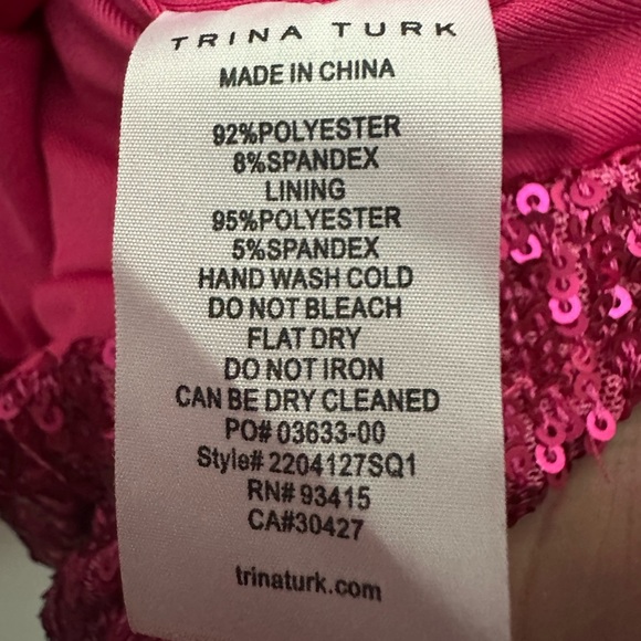 Trina Turk Sprite 2 Top Size Medium Pink Sequin Party Glam Colorful Boatneck - Picture 5 of 5